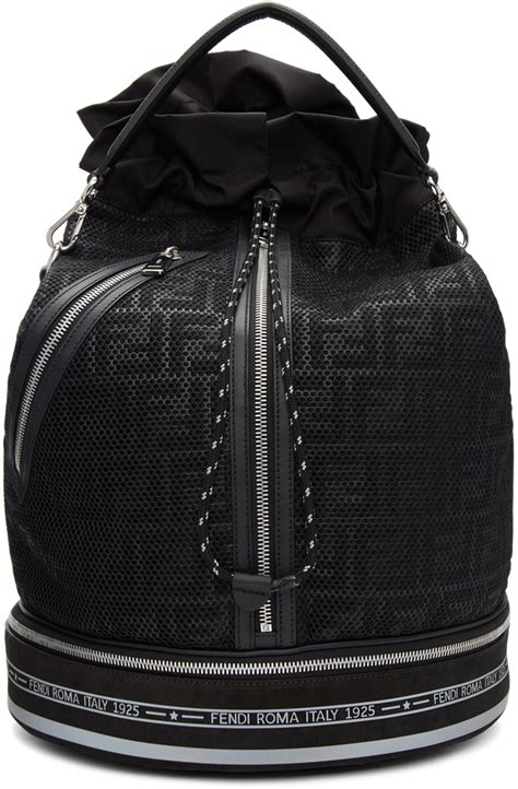 Fendi: Black 'Forever Fendi' Backpack 